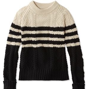 LL Bean Signature Cotton Fisherman Sweater Stripe